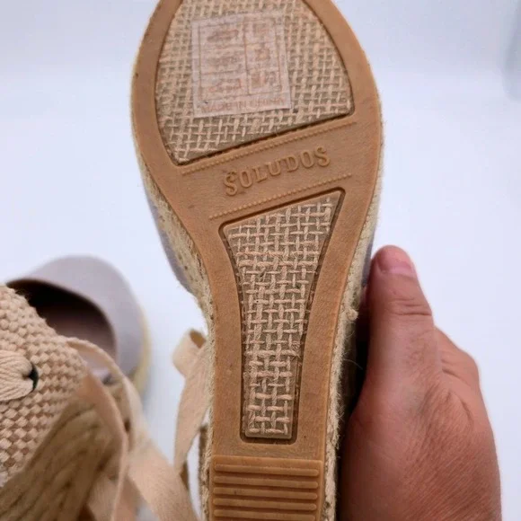 Soludos Espadrille Wedge Ankle Tie Up Sandals Shoes Women's - Picture 8 of 11